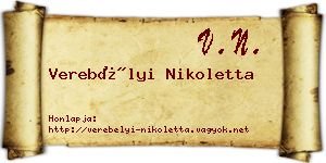 Verebélyi Nikoletta névjegykártya